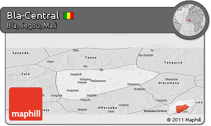 Silver Style Panoramic Map of Bla-Central