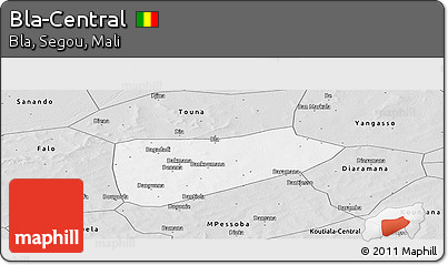 Silver Style Panoramic Map of Bla-Central