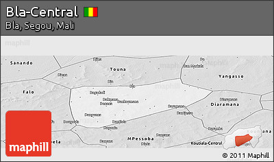 Silver Style Panoramic Map of Bla-Central