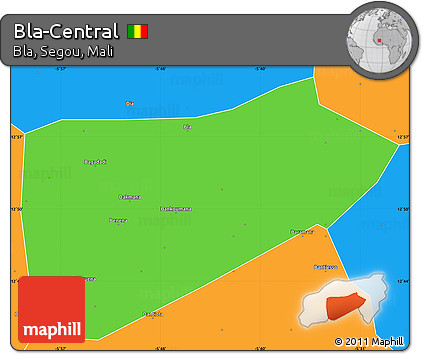 Political Simple Map of Bla-Central
