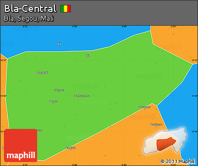 Political Simple Map of Bla-Central