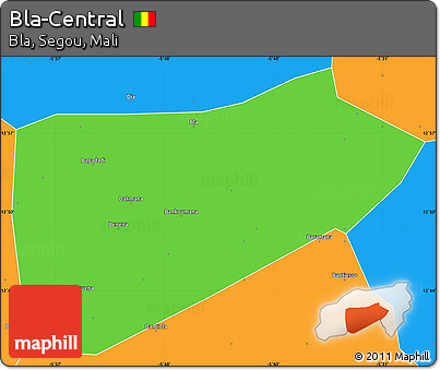 Political Simple Map of Bla-Central