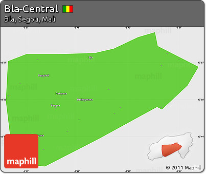 Political Simple Map of Bla-Central, single color outside
