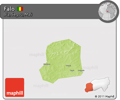 Physical 3D Map of Falo, cropped outside
