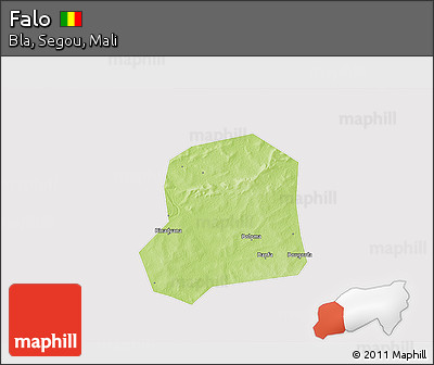 Physical 3D Map of Falo, cropped outside