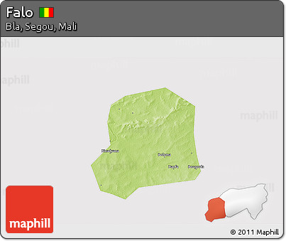 Physical 3D Map of Falo, cropped outside