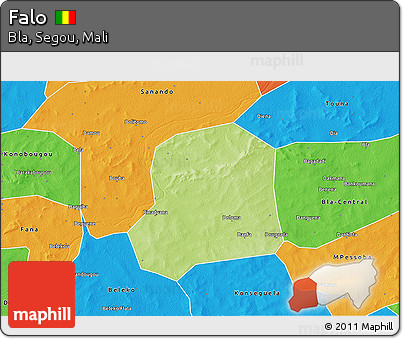 Physical 3D Map of Falo, political outside