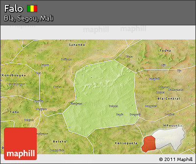 Physical 3D Map of Falo, satellite outside