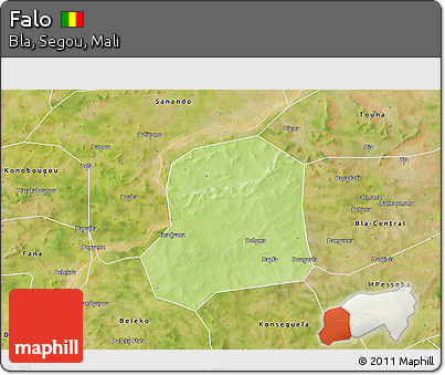 Physical 3D Map of Falo, satellite outside