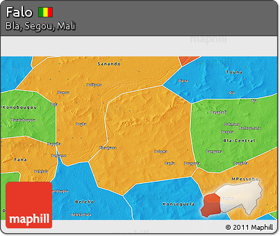 Political 3D Map of Falo