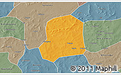 Political 3D Map of Falo, semi-desaturated