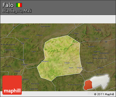 Satellite 3D Map of Falo, darken