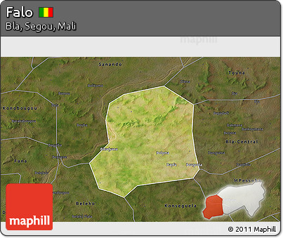 Satellite 3D Map of Falo, darken