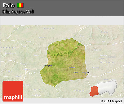 Satellite 3D Map of Falo, lighten