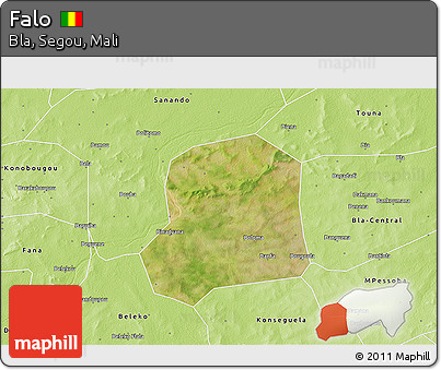 Satellite 3D Map of Falo, physical outside