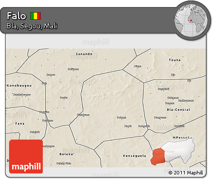 Shaded Relief 3D Map of Falo