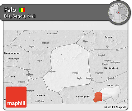 Silver Style 3D Map of Falo