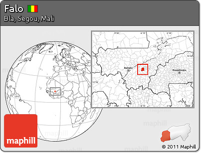 Blank Location Map of Falo, highlighted parent region