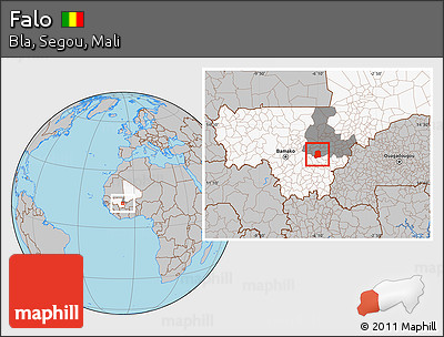 Gray Location Map of Falo, highlighted country, highlighted grandparent region