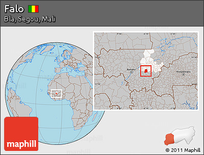Gray Location Map of Falo, highlighted grandparent region