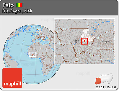 Gray Location Map of Falo, highlighted grandparent region