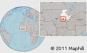 Gray Location Map of Falo, highlighted grandparent region, hill shading