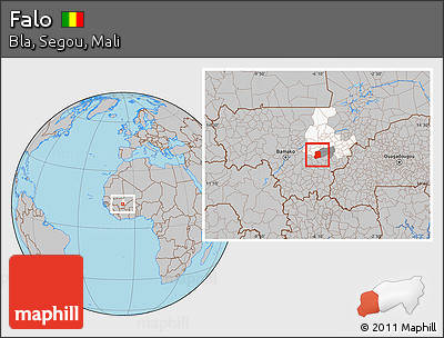 Gray Location Map of Falo, highlighted parent region, highlighted grandparent region