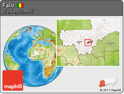 Physical Location Map of Falo, highlighted country, highlighted parent region
