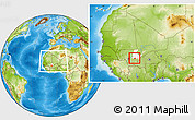 Physical Location Map of Falo, highlighted grandparent region, within the entire country