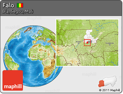 Physical Location Map of Falo, highlighted parent region, highlighted grandparent region