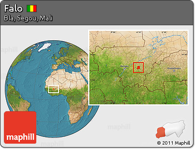 Satellite Location Map of Falo