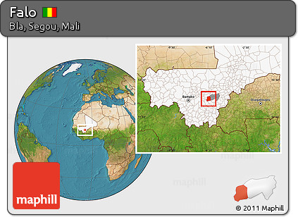 Satellite Location Map of Falo, highlighted country, highlighted parent region