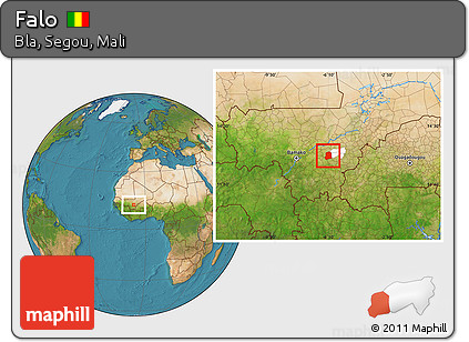 Satellite Location Map of Falo, highlighted parent region