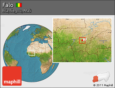 Satellite Location Map of Falo, highlighted parent region