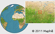 Satellite Location Map of Falo