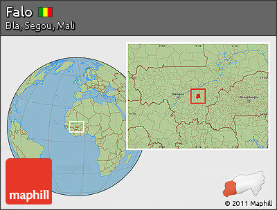 Savanna Style Location Map of Falo