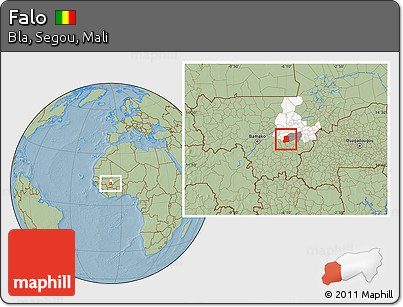 Savanna Style Location Map of Falo, highlighted parent region, highlighted grandparent region, hill shading