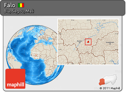 Shaded Relief Location Map of Falo