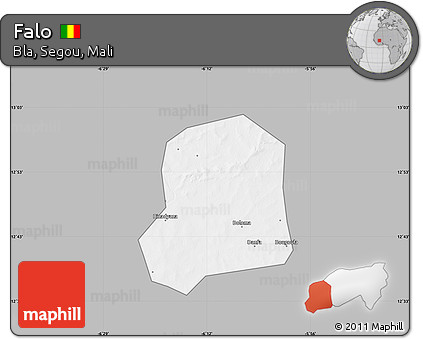 Gray Map of Falo, single color outside