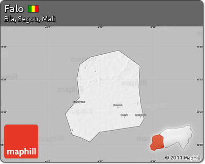 Gray Map of Falo, single color outside