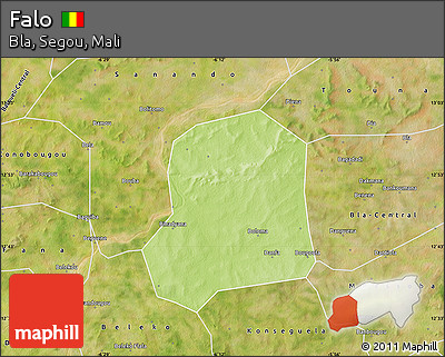 Physical Map of Falo, satellite outside