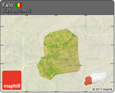 Satellite Map of Falo, lighten