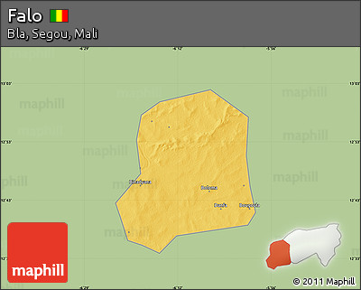 Savanna Style Map of Falo, single color outside