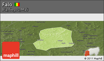 Physical Panoramic Map of Falo, darken