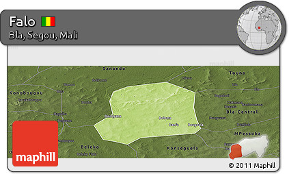 Physical Panoramic Map of Falo, darken