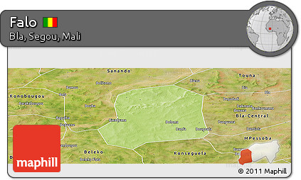 Physical Panoramic Map of Falo, satellite outside