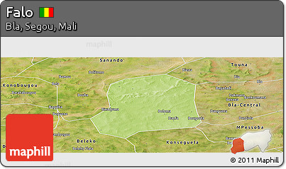 Physical Panoramic Map of Falo, satellite outside