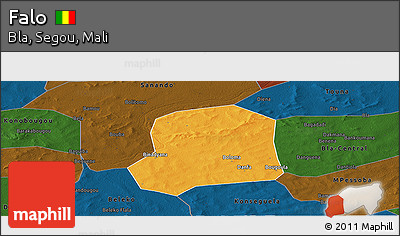 Political Panoramic Map of Falo, darken