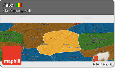Political Panoramic Map of Falo, darken