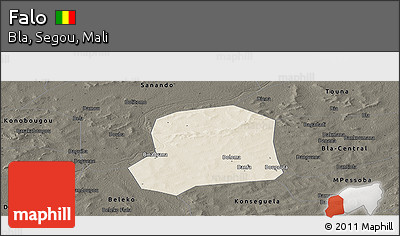 Shaded Relief Panoramic Map of Falo, darken